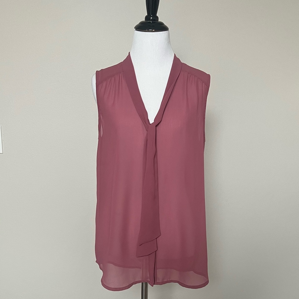 Tie front sleeveless blouse